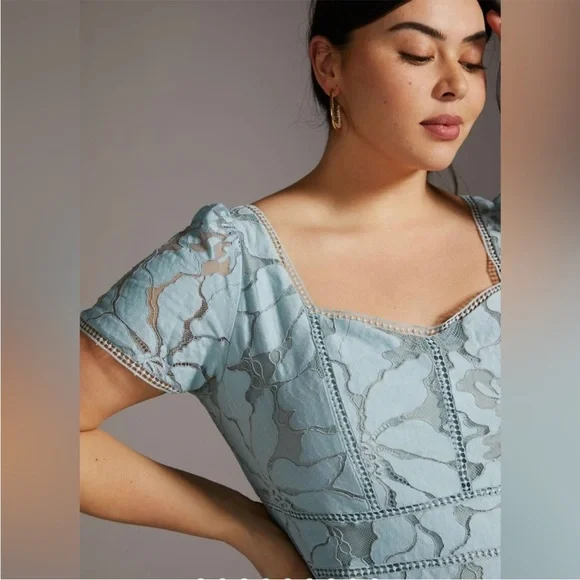 Anthropologie By AnthropologieSlim Lace Maxi Dress in Blue Size 18W